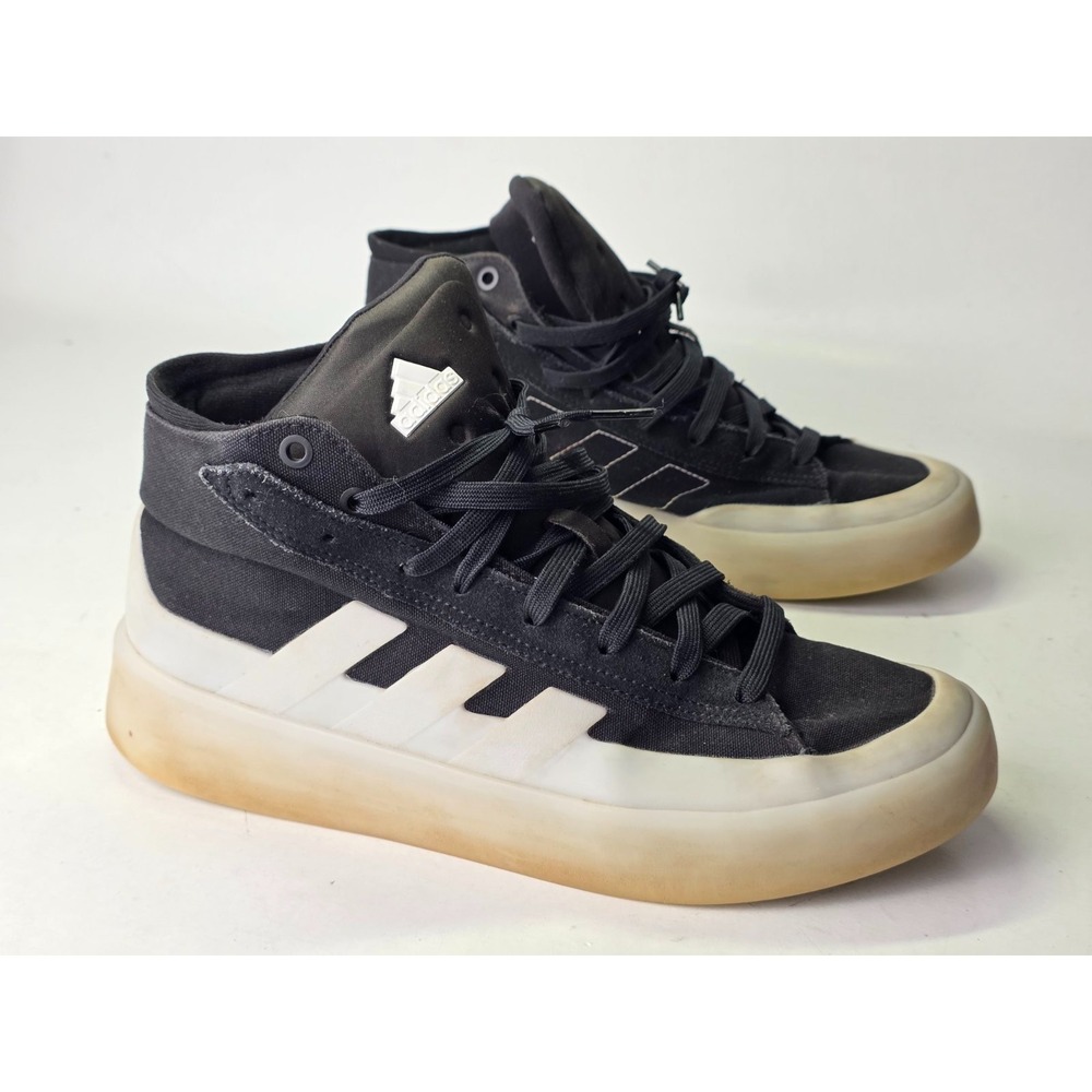 Adidas Znsored Men's Sneakers Size 10 Black‎ White Canvas High Top Comfort Shoes